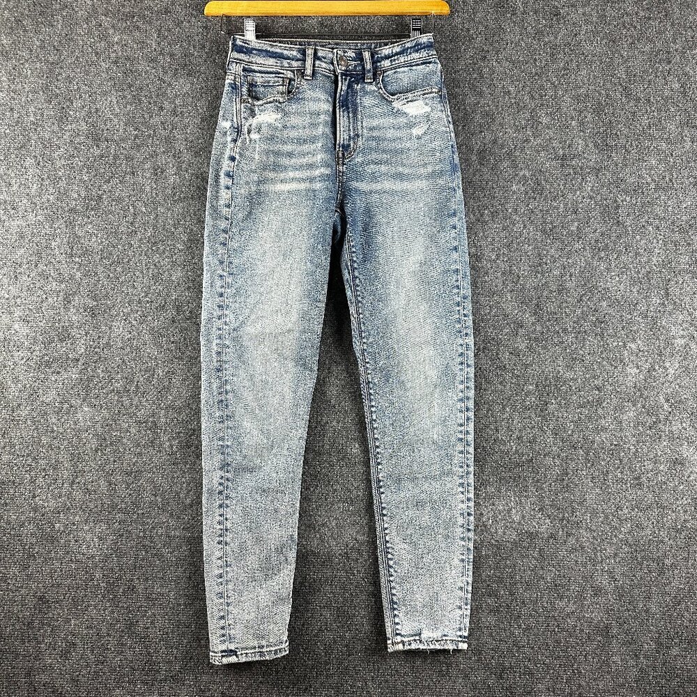 American Eagle Outfitters Jeans Womens 00 Mom Jean Light Wash Cotton Stretch